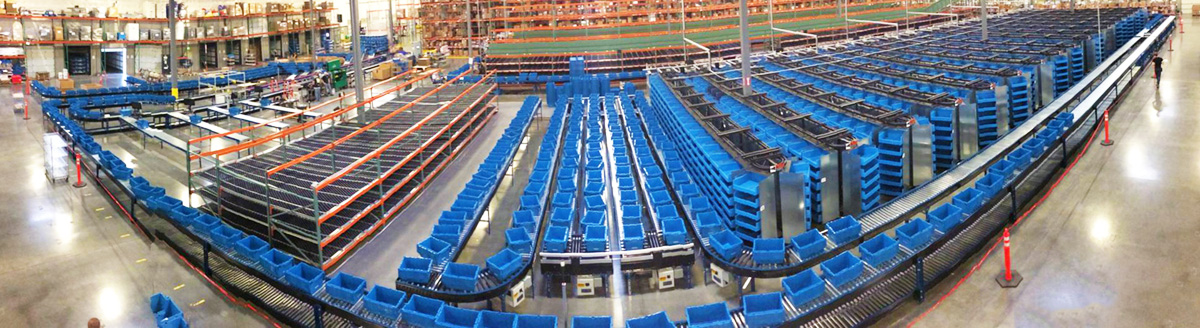 horizontal carousels in warehouse
