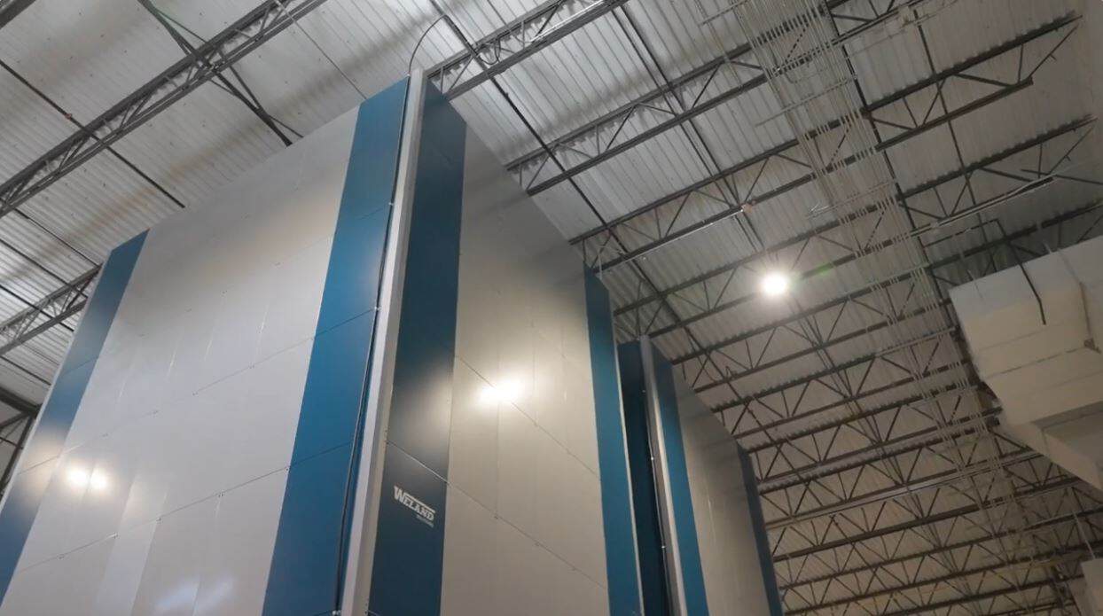 vertical lift modules taking up vertical space in warehouse in ABB case study